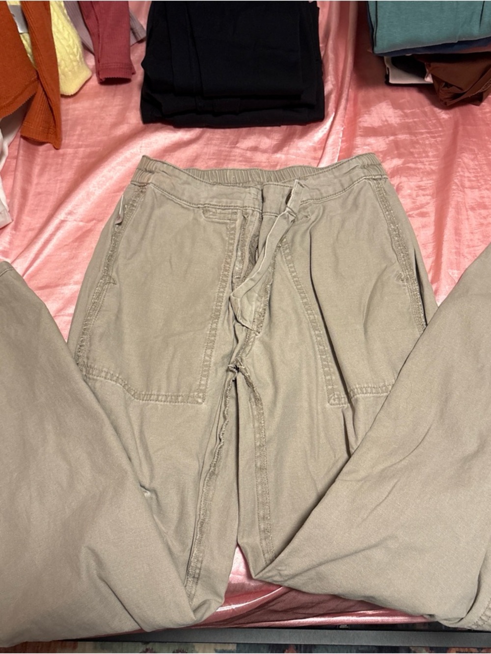 love, Fire Men's Beige Drawstring Jogger Pants